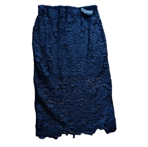 NWT Harve Benard black Laced pencil skirt Women's medium Gothic - Picture 2 of 4